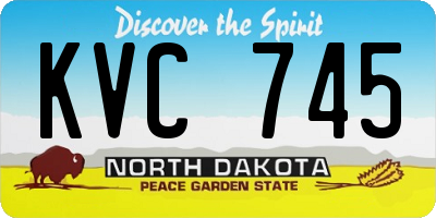 ND license plate KVC745