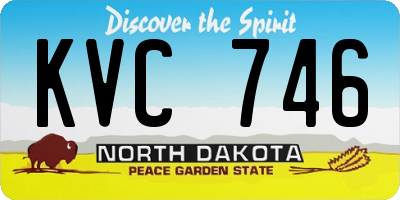 ND license plate KVC746