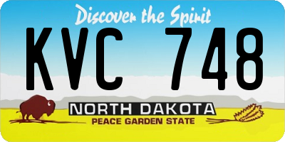 ND license plate KVC748