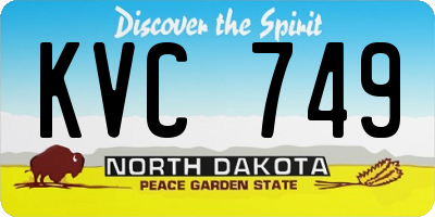 ND license plate KVC749