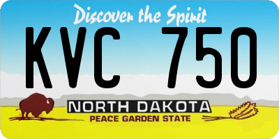 ND license plate KVC750