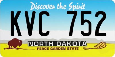 ND license plate KVC752