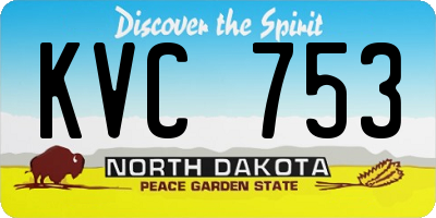 ND license plate KVC753