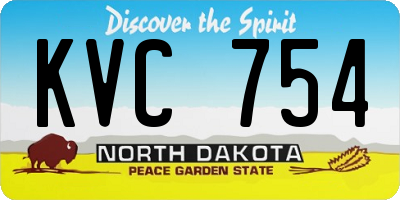 ND license plate KVC754