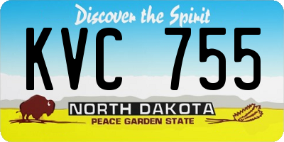 ND license plate KVC755