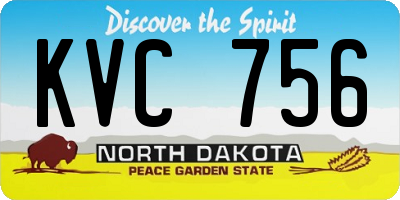 ND license plate KVC756