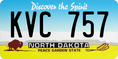 ND license plate KVC757