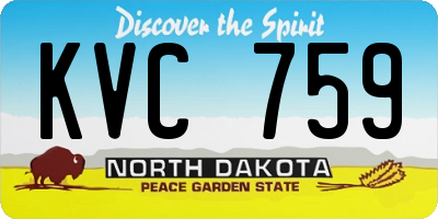 ND license plate KVC759