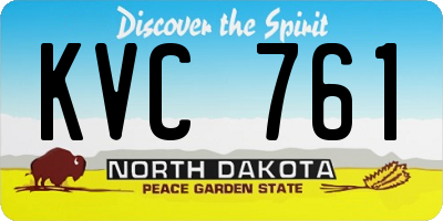 ND license plate KVC761