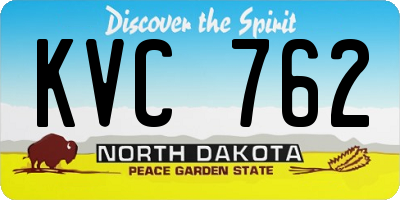 ND license plate KVC762