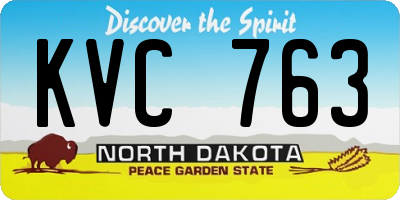 ND license plate KVC763