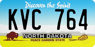 ND license plate KVC764