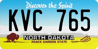 ND license plate KVC765