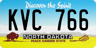 ND license plate KVC766
