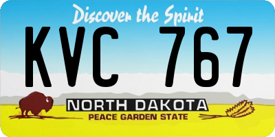 ND license plate KVC767