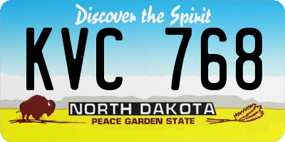 ND license plate KVC768