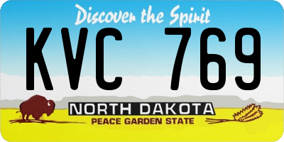 ND license plate KVC769
