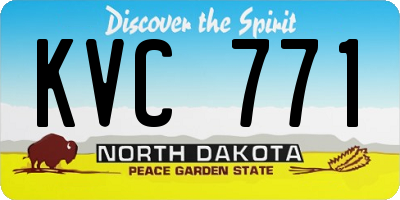 ND license plate KVC771
