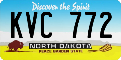 ND license plate KVC772