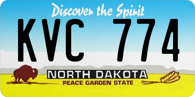 ND license plate KVC774