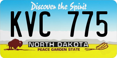 ND license plate KVC775