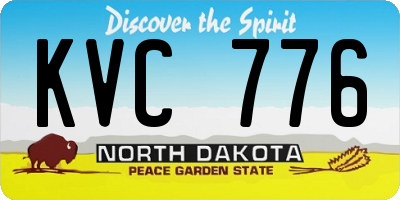 ND license plate KVC776