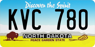 ND license plate KVC780