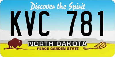 ND license plate KVC781