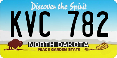 ND license plate KVC782