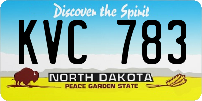 ND license plate KVC783