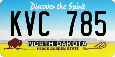 ND license plate KVC785