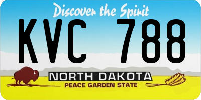ND license plate KVC788