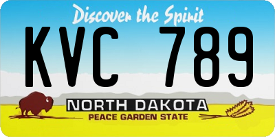 ND license plate KVC789