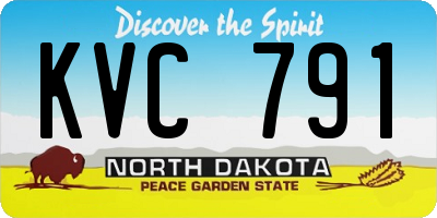 ND license plate KVC791