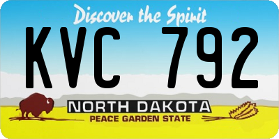 ND license plate KVC792