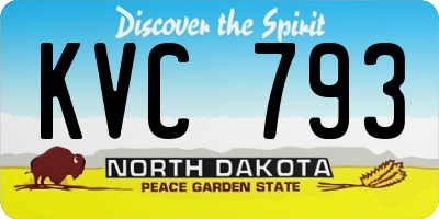 ND license plate KVC793