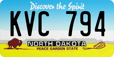 ND license plate KVC794