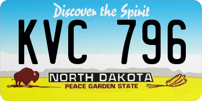 ND license plate KVC796