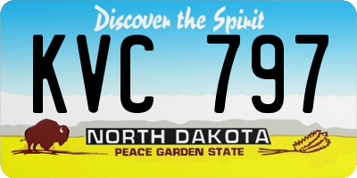 ND license plate KVC797