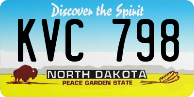 ND license plate KVC798