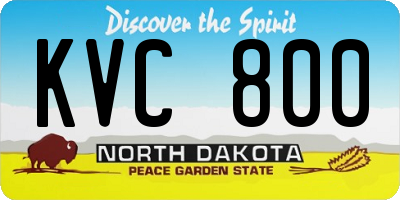 ND license plate KVC800