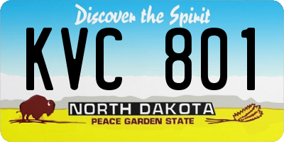 ND license plate KVC801