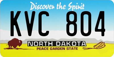 ND license plate KVC804