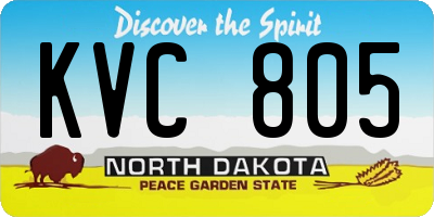 ND license plate KVC805