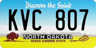 ND license plate KVC807