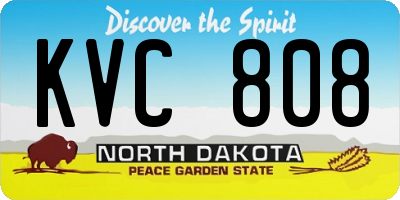 ND license plate KVC808
