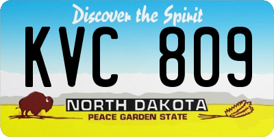 ND license plate KVC809