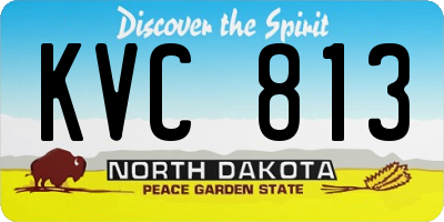 ND license plate KVC813