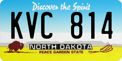 ND license plate KVC814