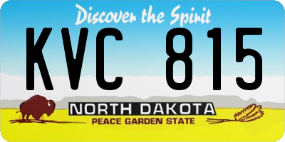 ND license plate KVC815